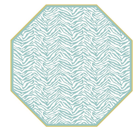 2-Sided Zebra Octagonal Placemat - Sea
