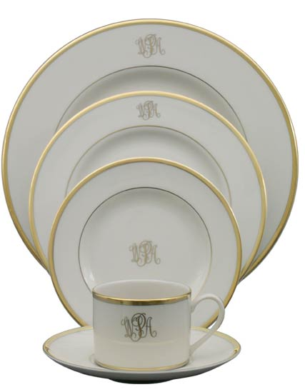 Ivory Bread & Butter Plate with Monogram