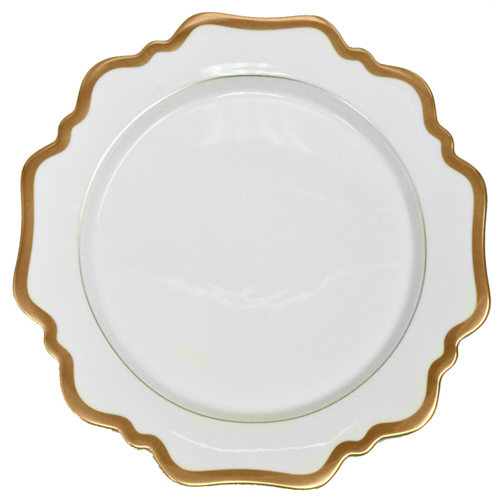 Anna's Dinner Plate - Antique White/ Gold