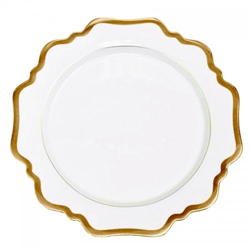 Anna's Salad Dessert Plate - Antique White/Gold