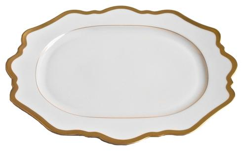 Anna's Oval Platter - Antique White/Gold
