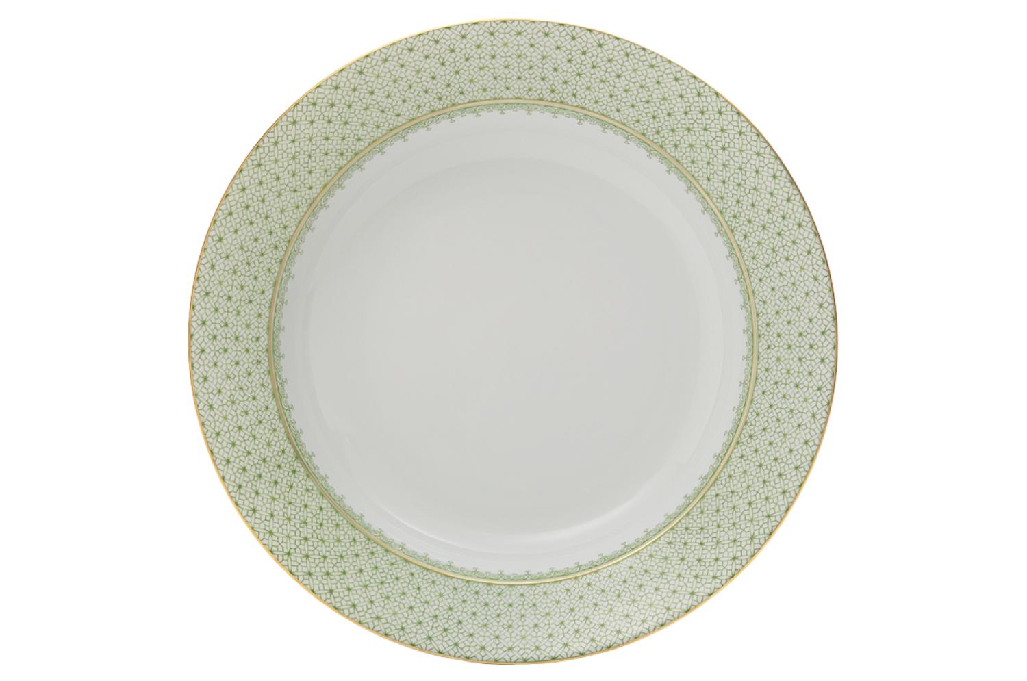 Apple Green Lace Rim Soup Plate