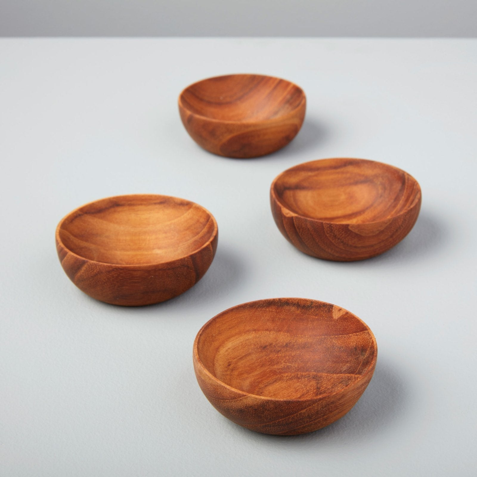 Set of 4 Small Teak Bowls