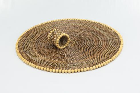Beaded Round Placemat - Natural