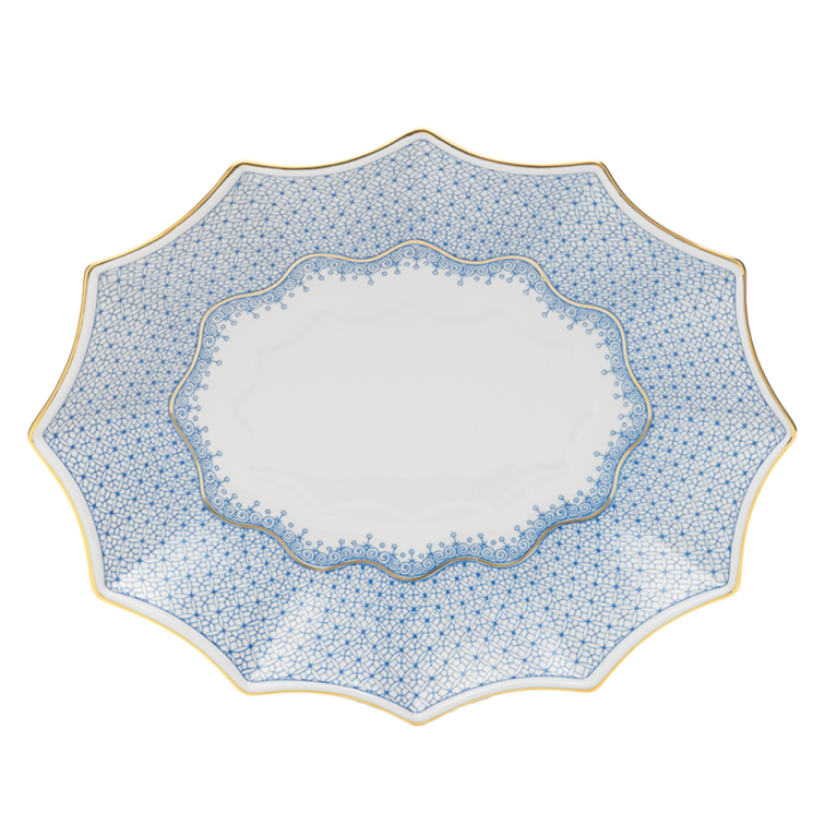 Cornflower Lace Fluted Tray - Large