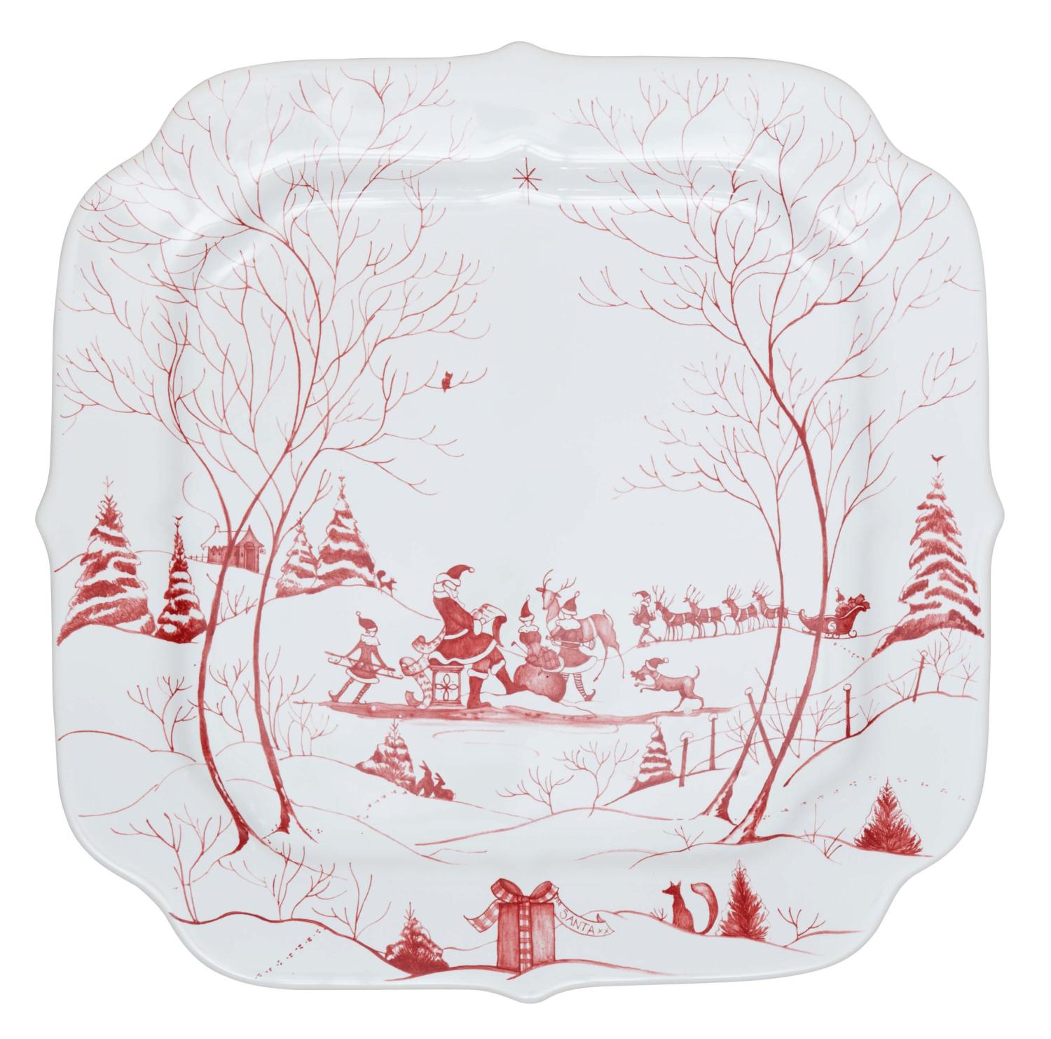 Country Estate Santa's Cookie Tray - Ruby