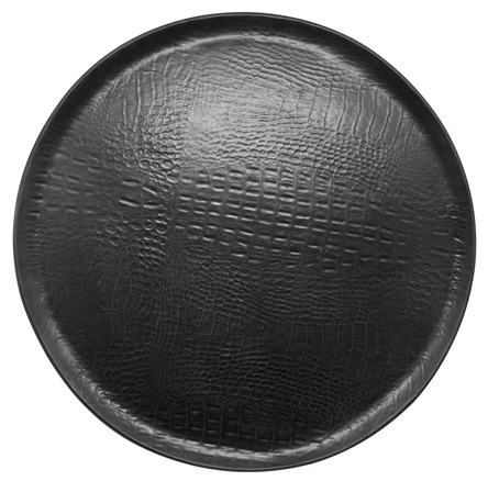 Crocodile Round Platter - Black