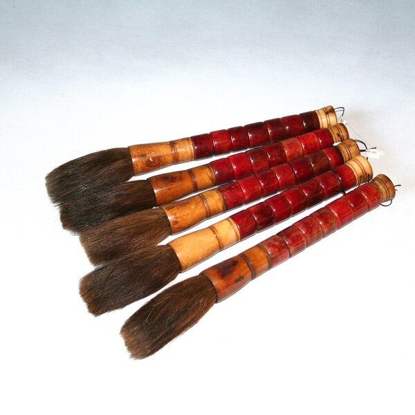 Cylindrical Calligraphy Brush - Red Jade