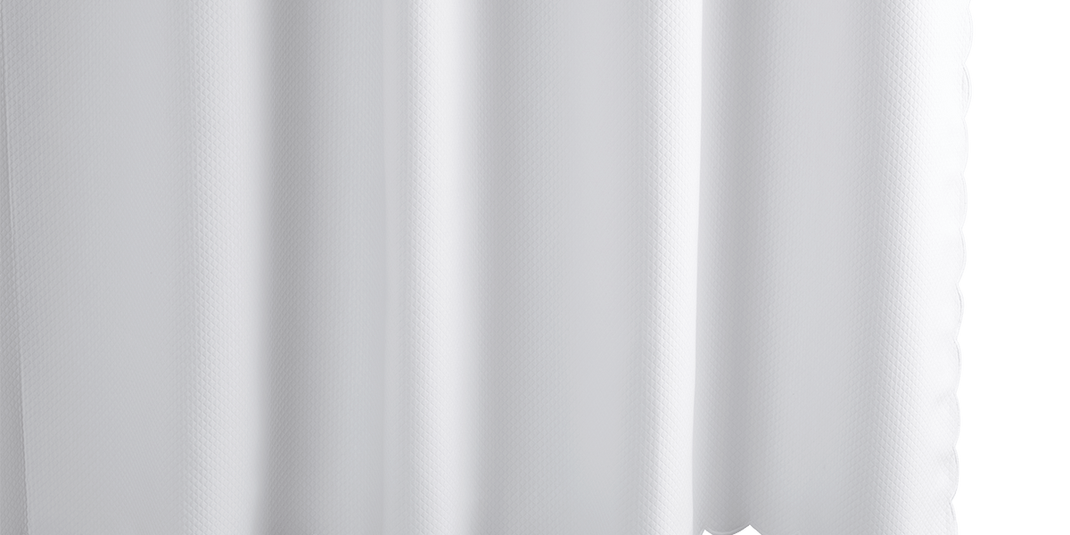Diamond Pique White Shower Curtain