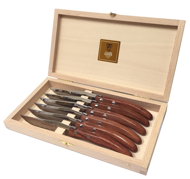 styrte Horn Gå vandreture Exotic Wood Handle - Box of 6 Steak Knives — Fraîche