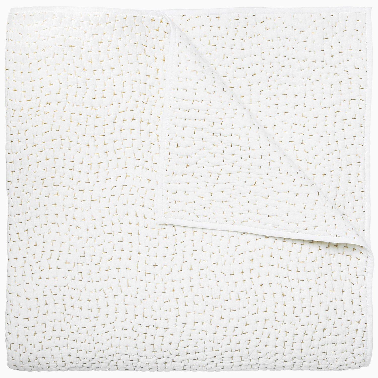 Hand-Stitched King Coverlet - Sand