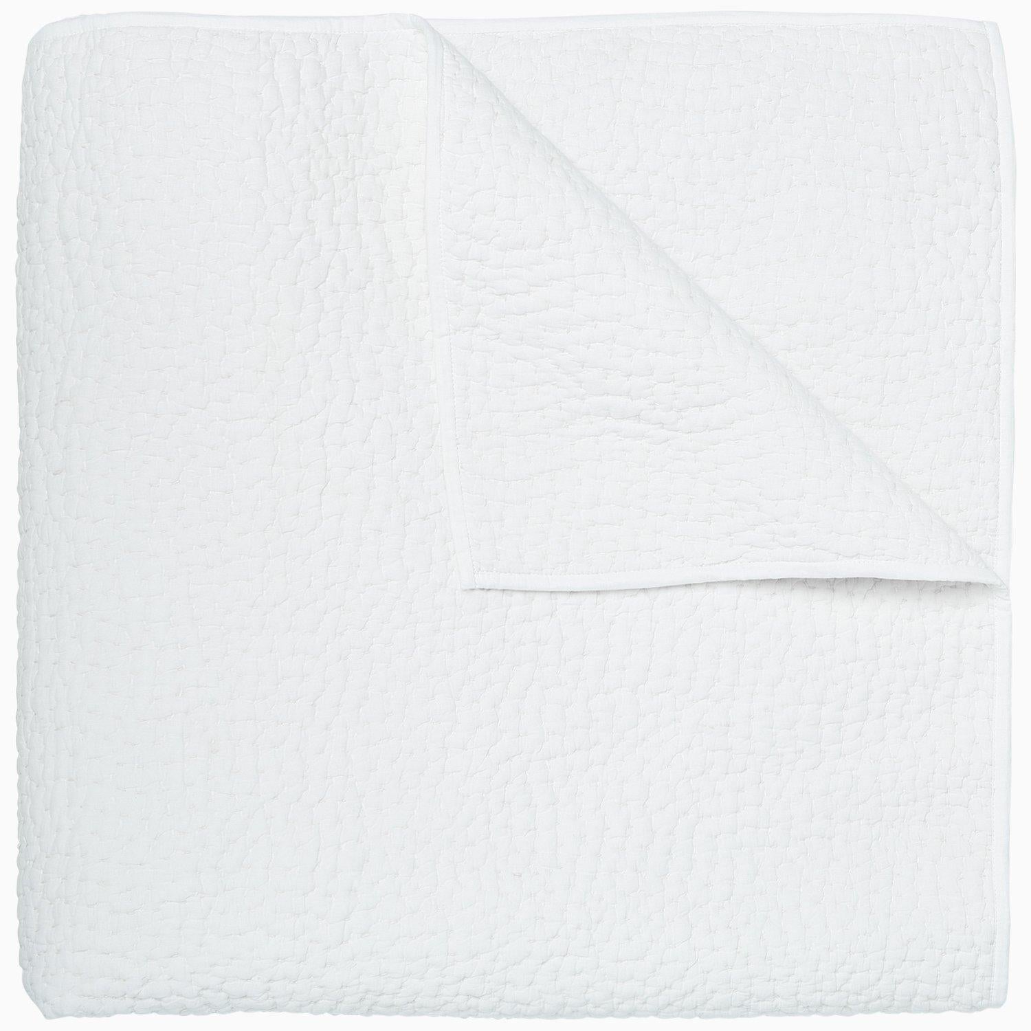 Hand-Stitched Queen Coverlet - White