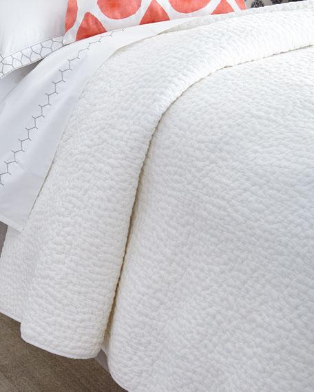 Hand Stitched King Coverlet - White
