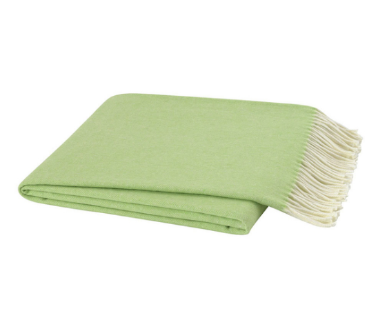 Italian Herringbone Throw - Lime