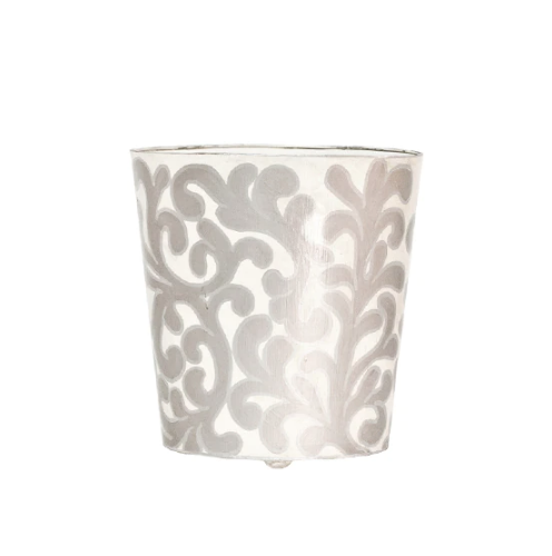 Jane Wastebasket - Silver/Cream