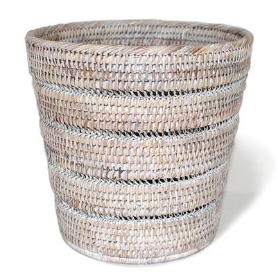 Pattern Weave Wastebasket - Whitewash
