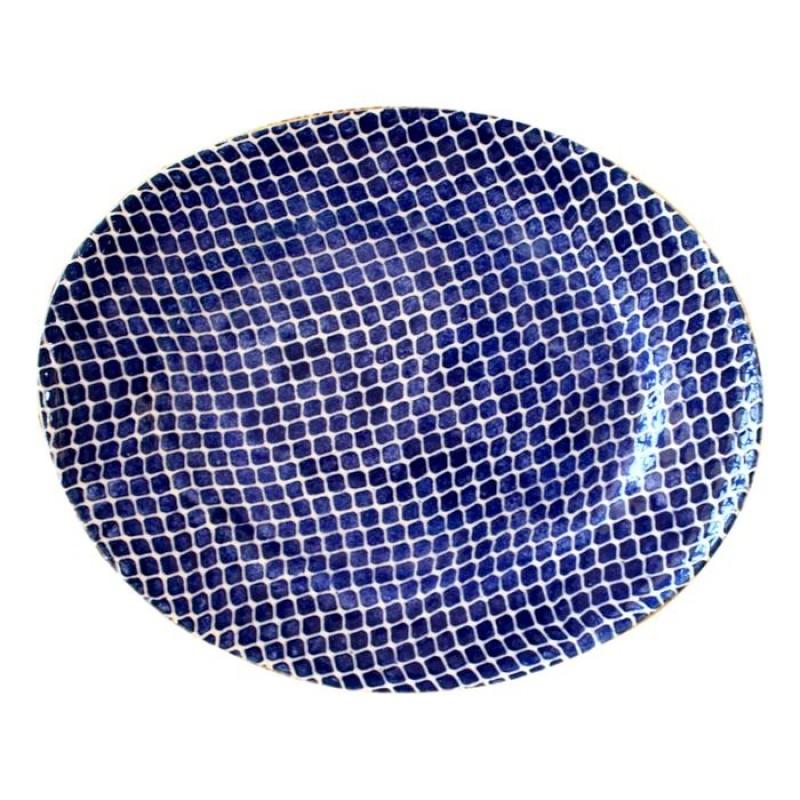 Medium Oval Platter - Pebble Cobalt