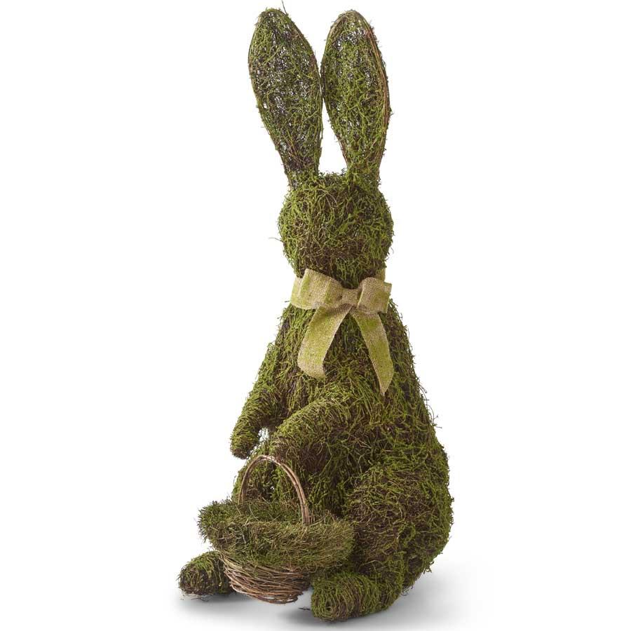 50" Mossy Twig Bunny with Basket
