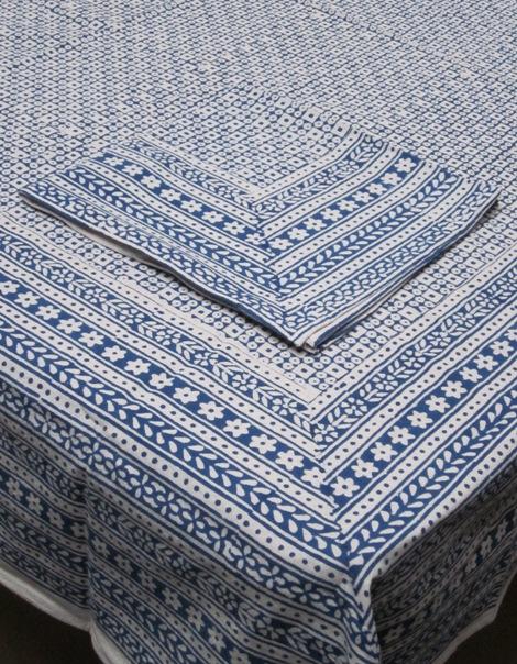 Nona Blue Tablecloth - 60x60"