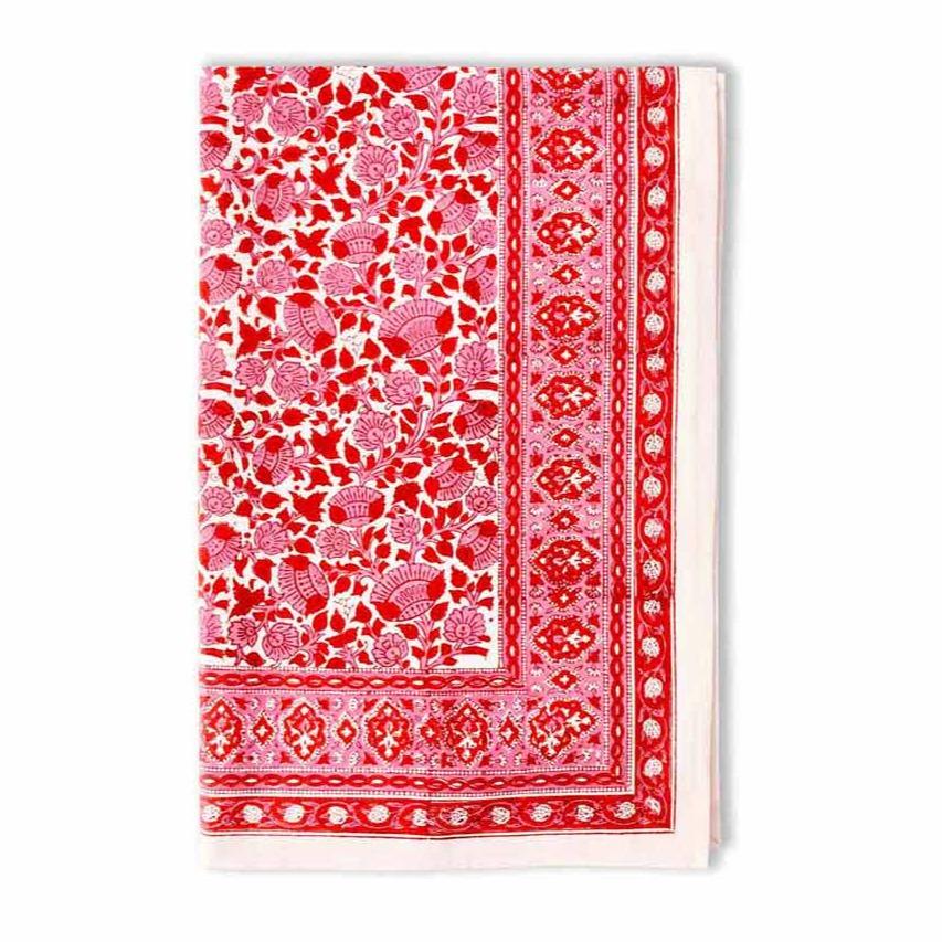Crimson Blossom Tablecloth - 60x90"