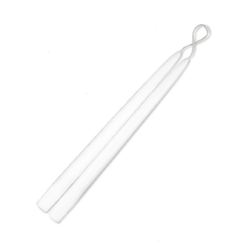 Pair of 12" Taper Candles - White
