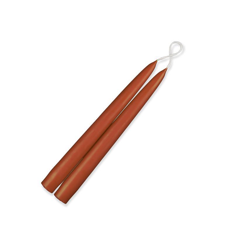 Pair of 9" Taper Candles - Rust