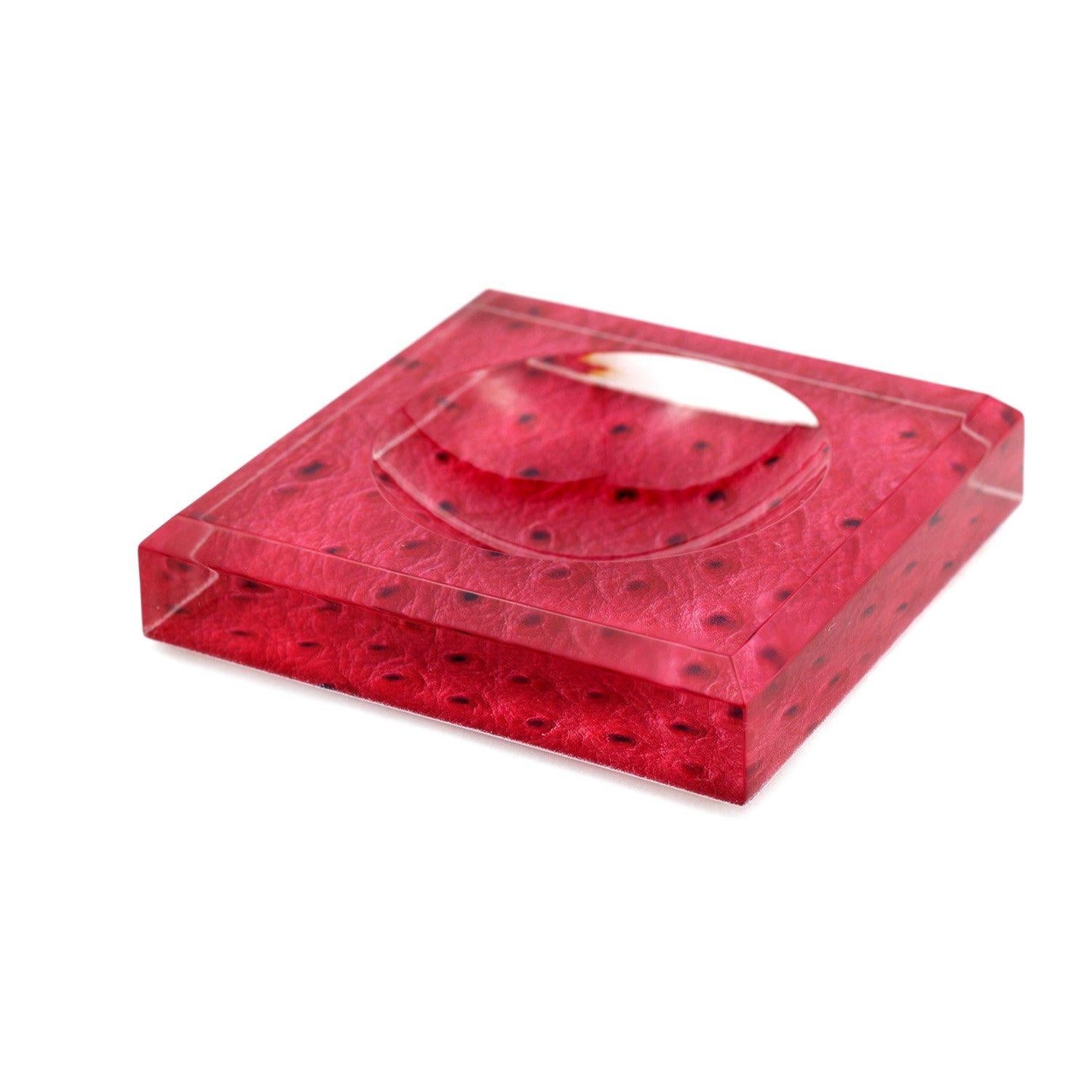 Red Ostrich Soap Dish