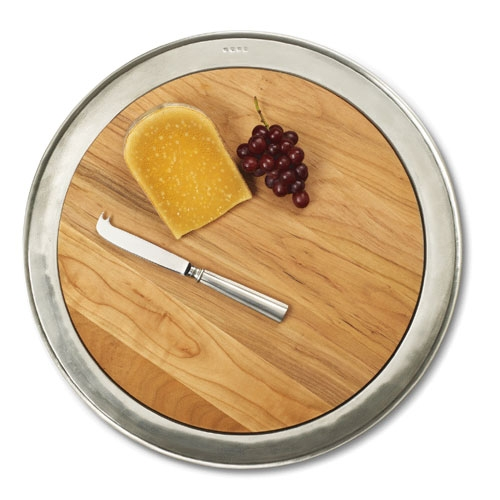 Round Cheese Tray with Wood Insert