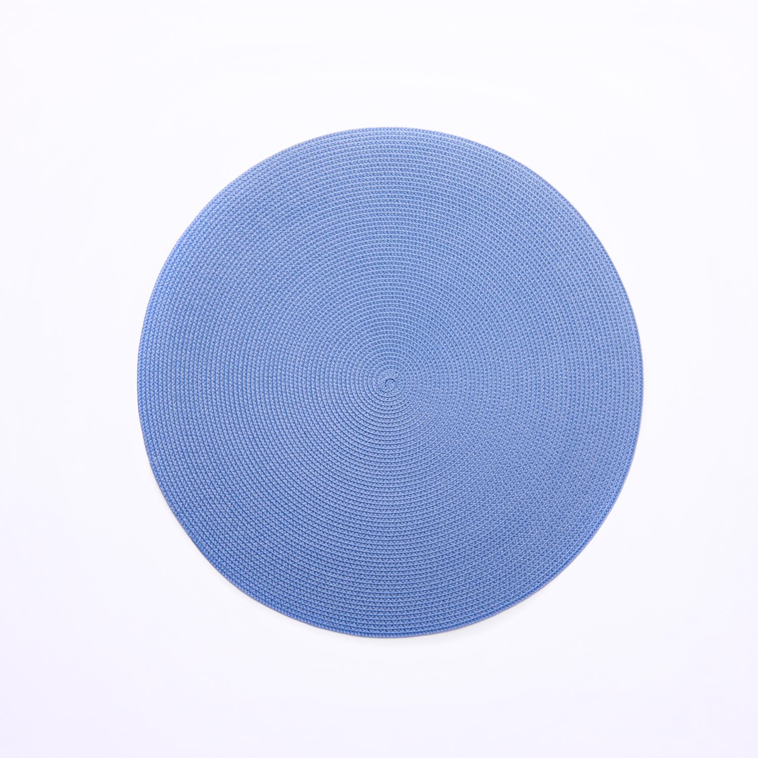 15" Round Woven Placemat - Colony Blue