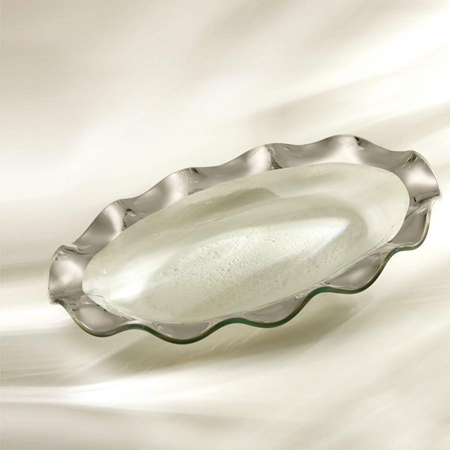 Ruffle Oval Platter - Platinum