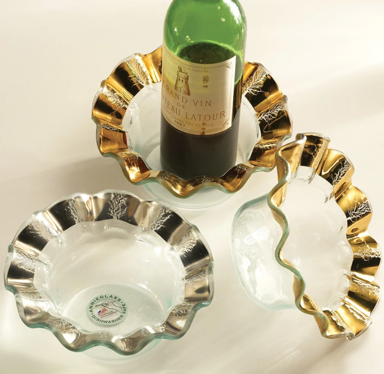 Ruffle Wine Coaster - Gold