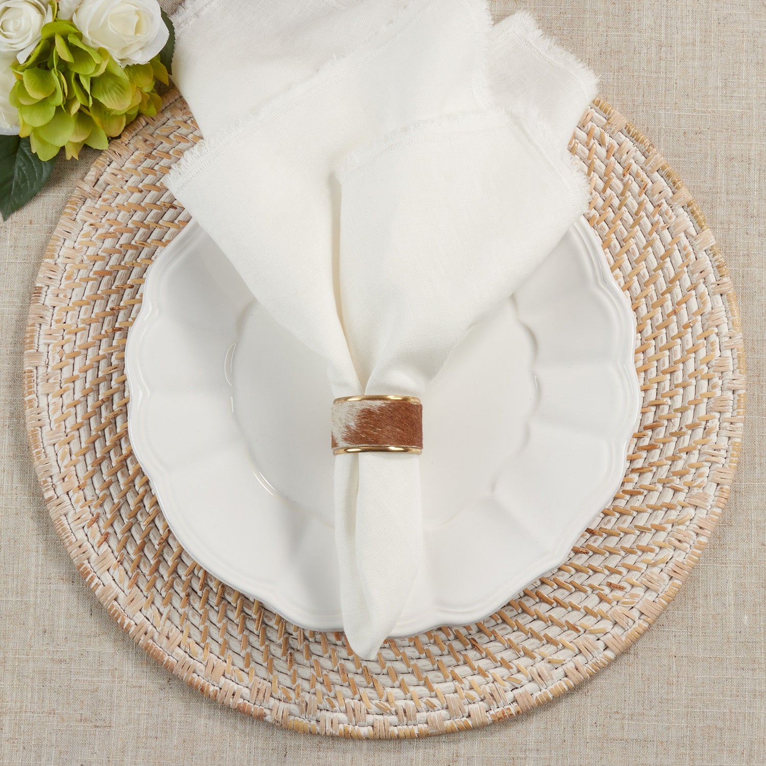 Cow Hide Napkin Ring
