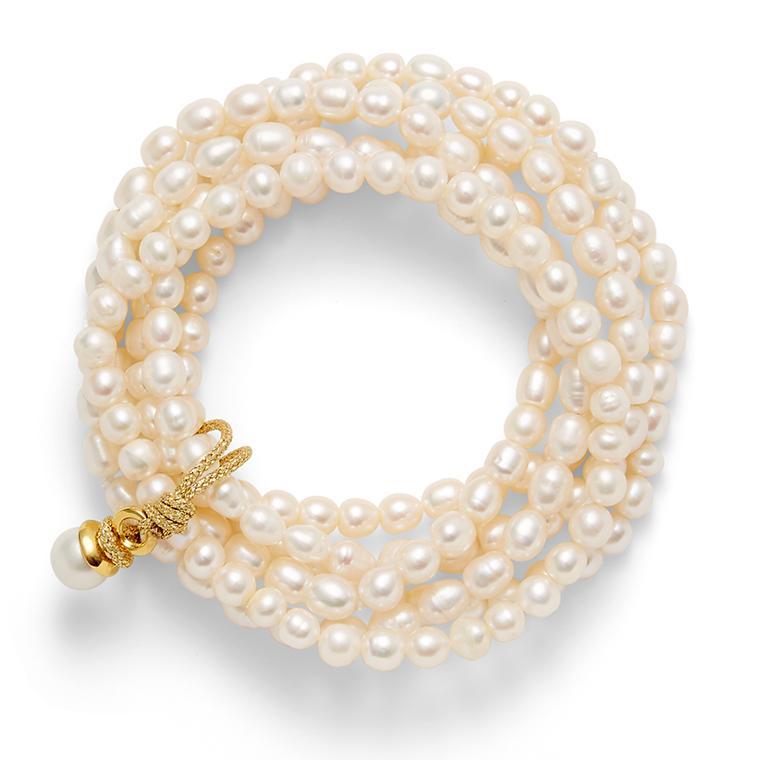 Sally Cluster Bracelet - White Pearl