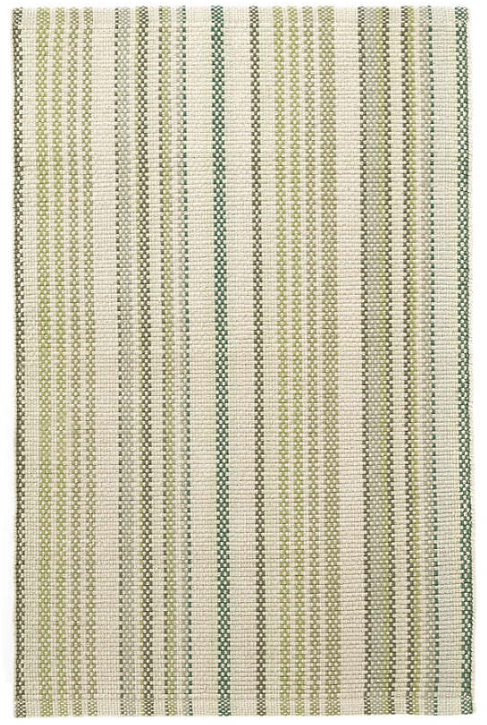 Oslo Stripe Green Woven Cotton Rug - 2x3'