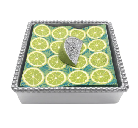 Beaded Napkin Box  with Lime Wedge