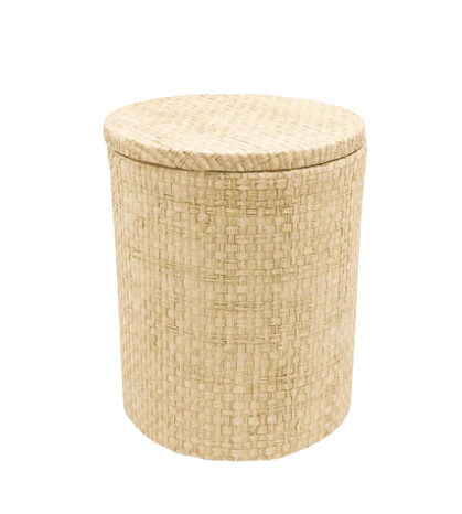 Grasscloth Canister with Lid - Sand