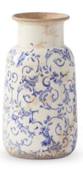 Vintage Blue and White Ceramic Vase