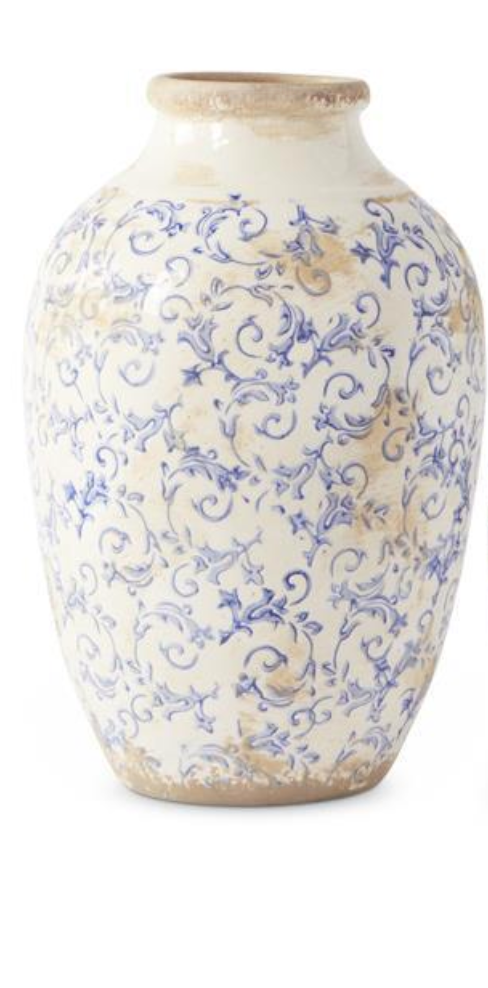 Vintage Blue and White Ceramic Vase