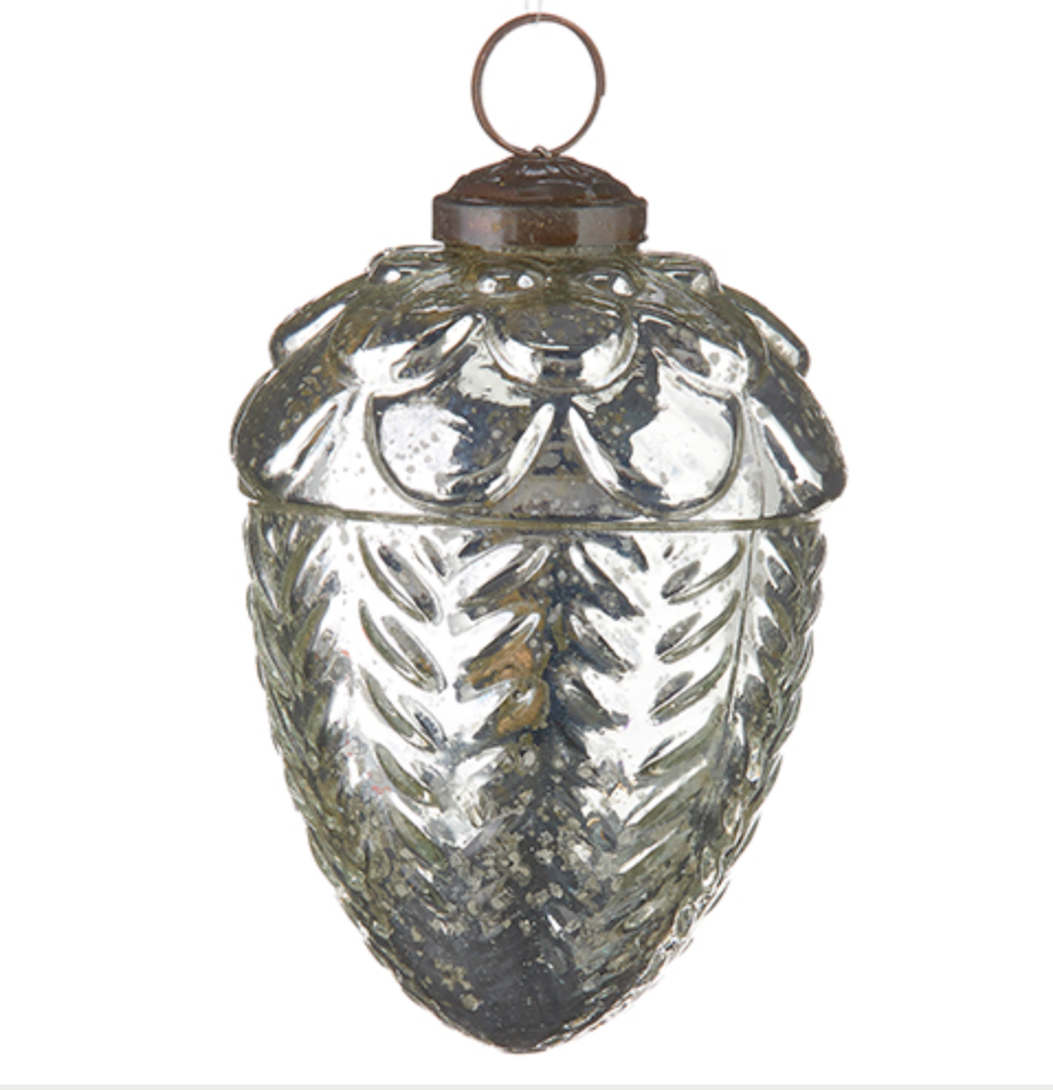 6" Acorn Mercury Glass Ornament