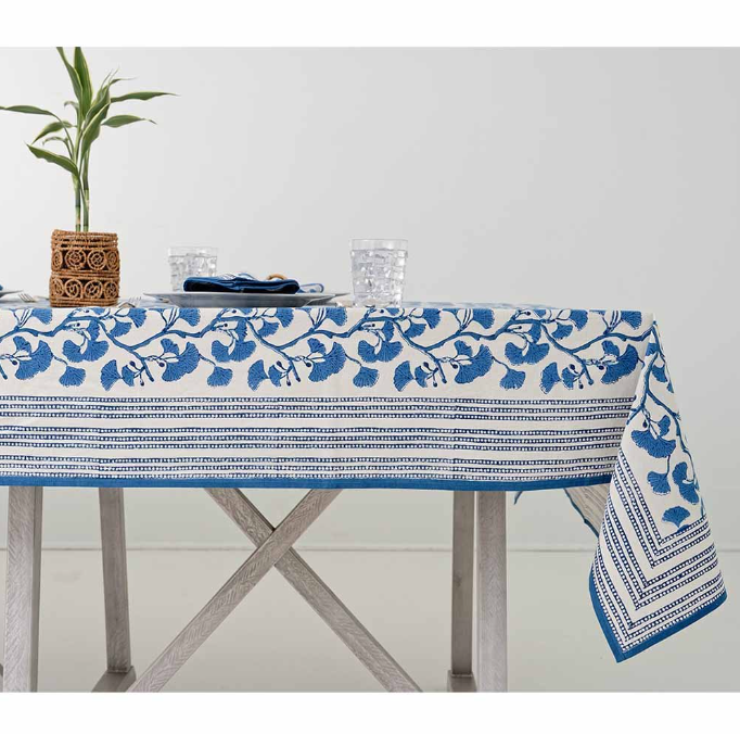 Blue Ginkgo Tablecloth