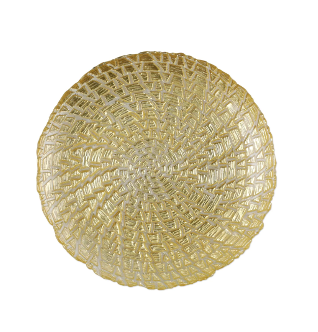 Rufolo Glass Gold Crocodile Salad Plate