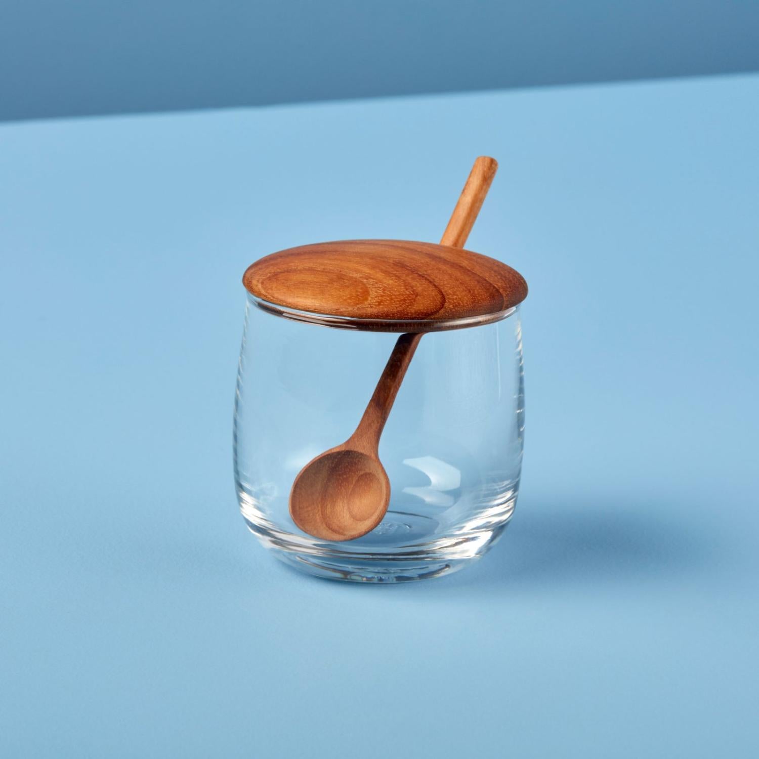 Set of 2: Glass Jar & Spoon