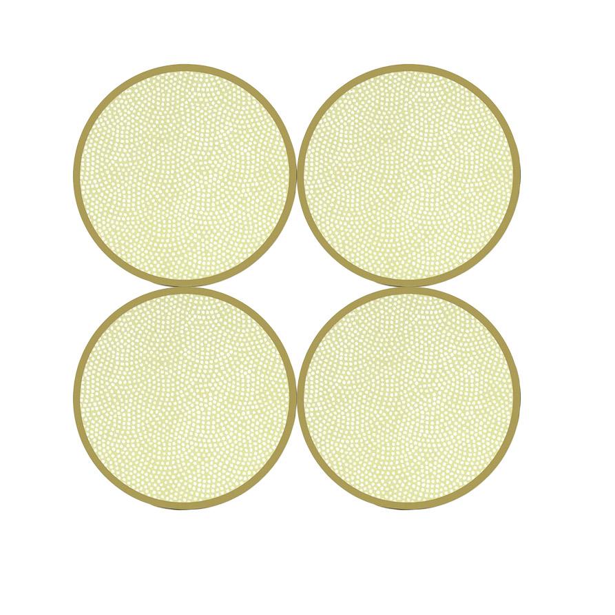 Set of 4 Dot Coasters - Lime