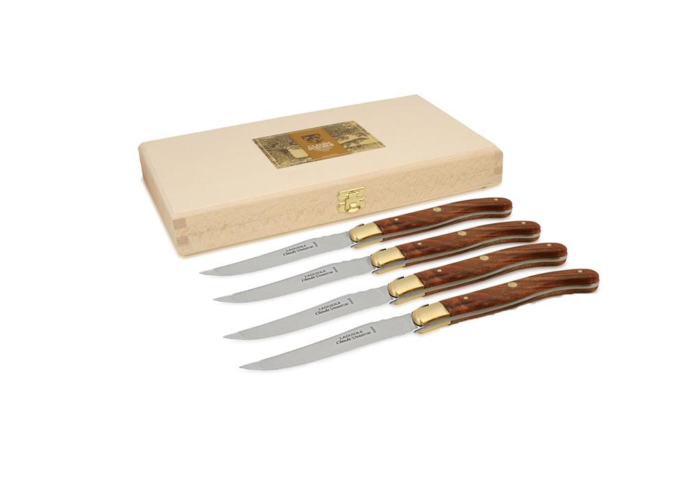 Set of 4 Laguoile Steak Knives - Exotic Wood