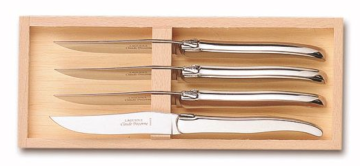 Set of 4 Laguiole Steak Knives - Light Horn