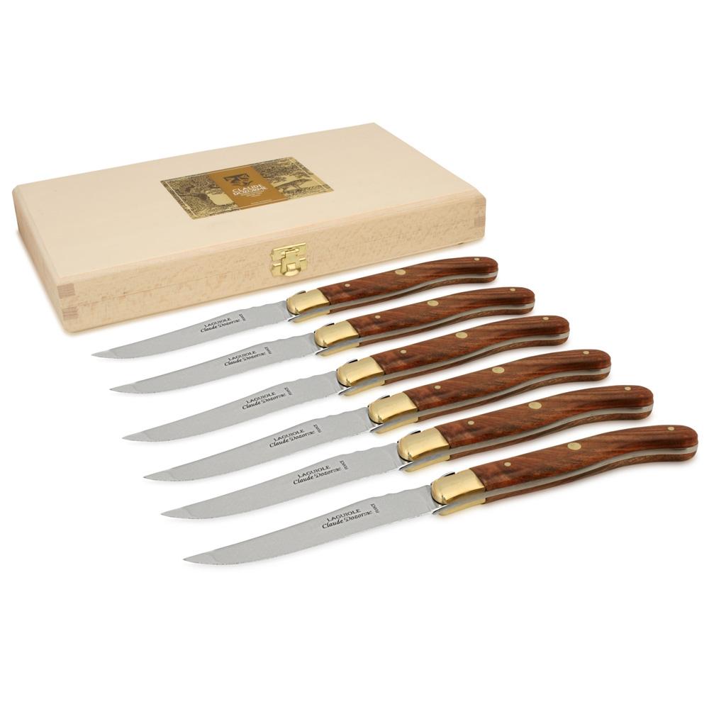Set of 6 Laguiole Steak Knives - Exotic Wood