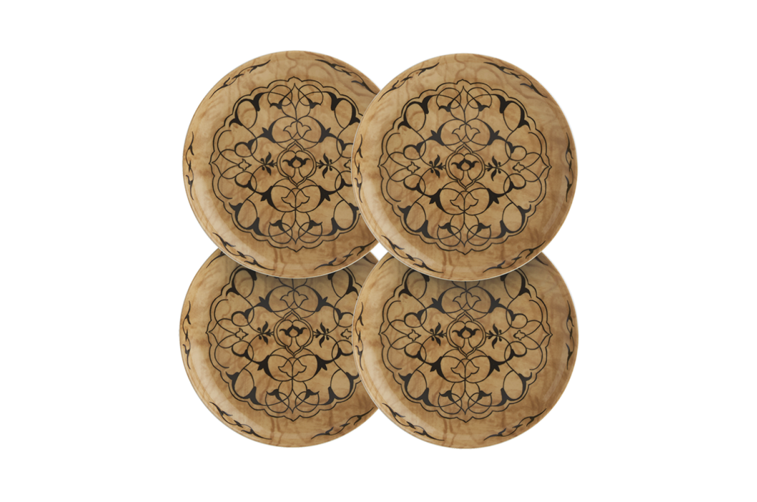 Set of Alhambra Canape Plates - Pine