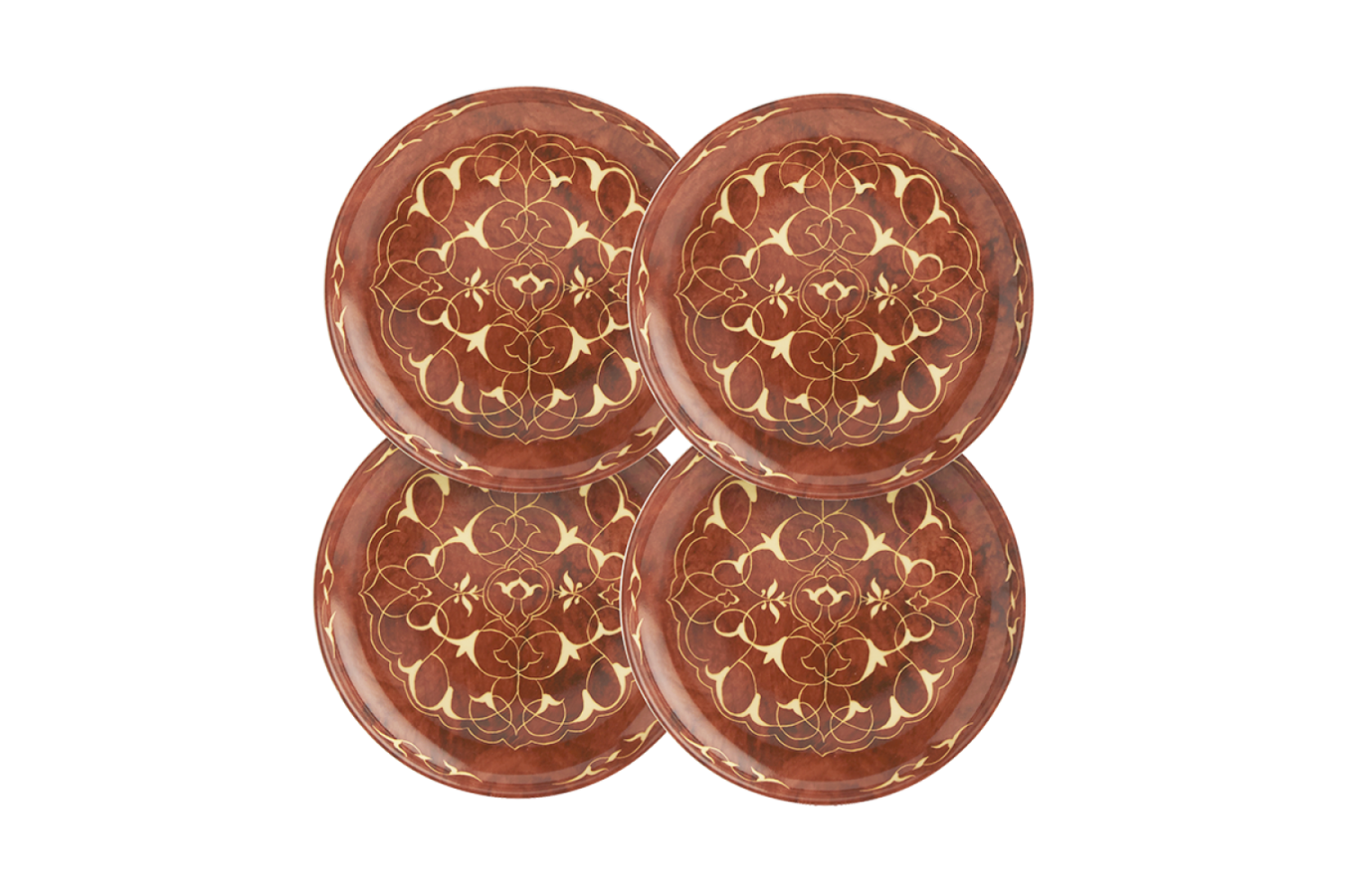 Set of Alhambra Canape Plates - Walnut