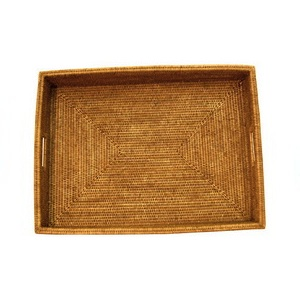 Shallow Woven Tray - Antique Brown