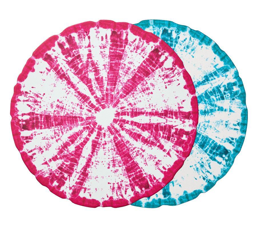 Shibori Reversible Placemat - Turquoise/Pink
